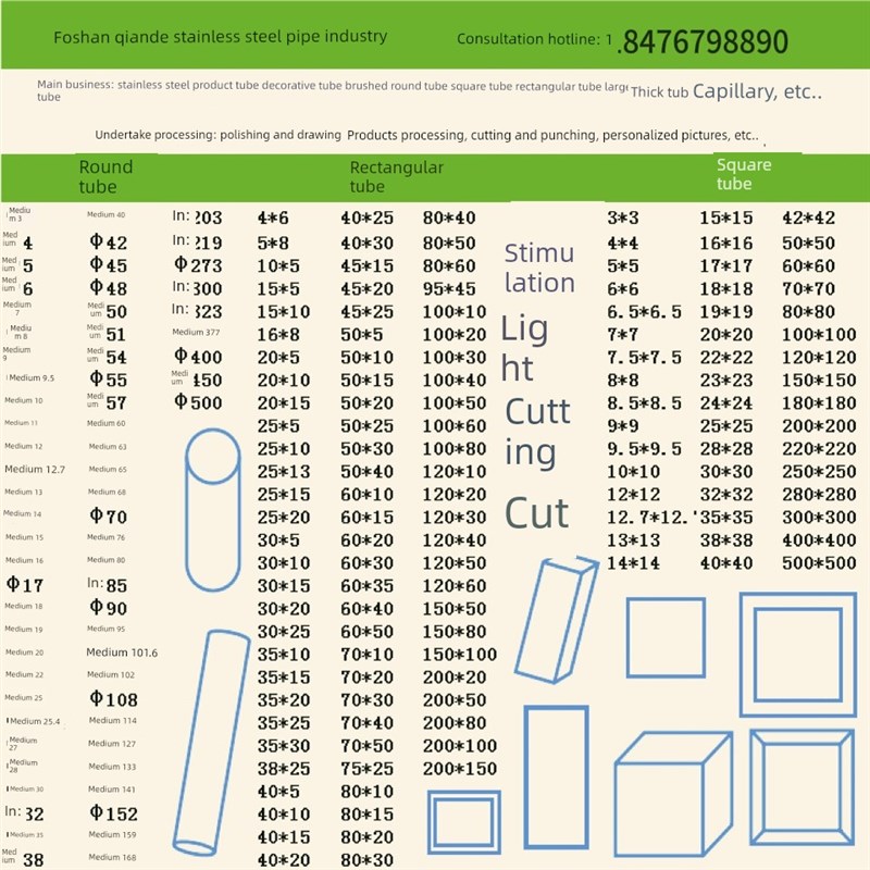 304不锈钢方管201不锈钢装饰管316不J锈钢圆管钢矩形管空心厚薄壁