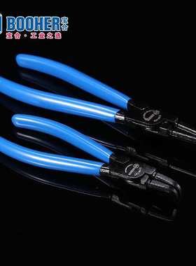 Booher宝合手动工具 德式CrV穴用曲口卡簧钳BH2108407/09 7