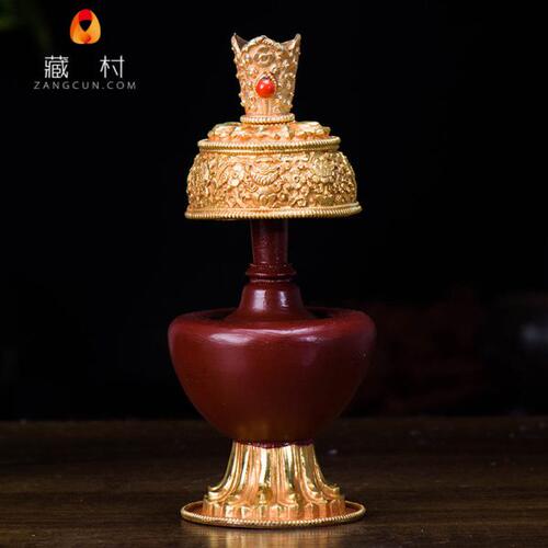 尼泊尔进口装饰灌顶供具手工全铜净水瓶奔巴壶贲巴壶摆件