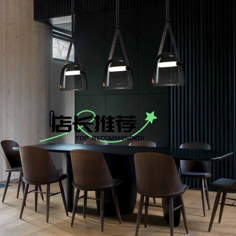 创意复古玻璃吊灯时尚客厅餐厅吧台艺术展办公会议室皮革装饰吊灯