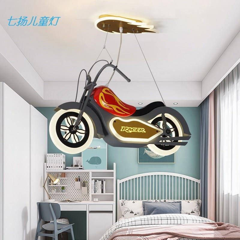 摩托机械哈雷焰火机车儿童房吊灯学生儿童适合年轻时尚卧室灯具