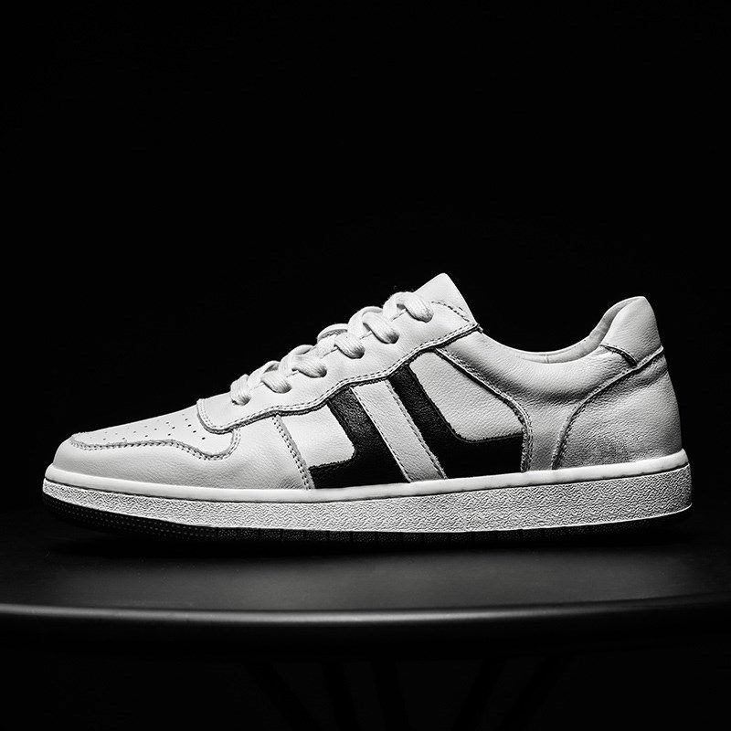 头层牛皮板鞋男真皮小白鞋春季透气高级感百搭潮流高档纯皮休闲鞋