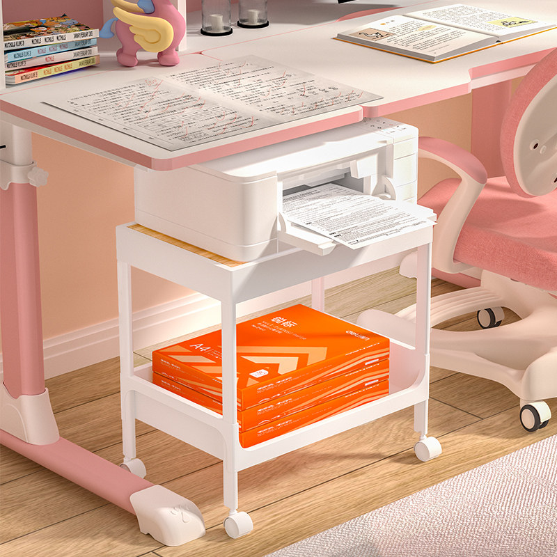 打印机置物架落地托架可移动多层收纳书架办公室桌下复印机专用架