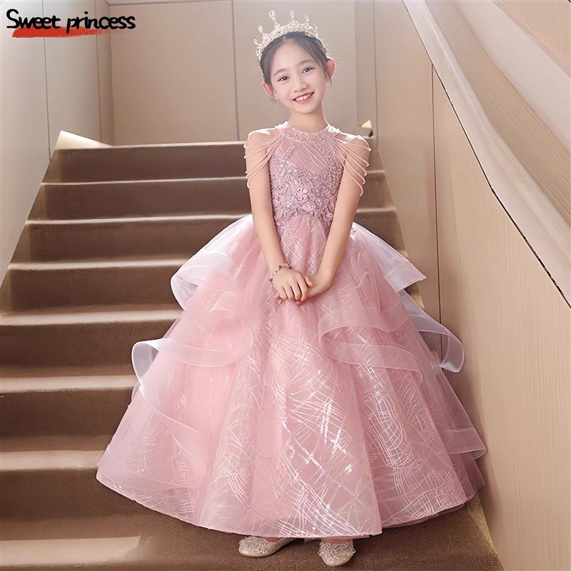女童礼服公主裙轻奢高端小众花童婚纱儿童小主持人钢琴演奏演出服