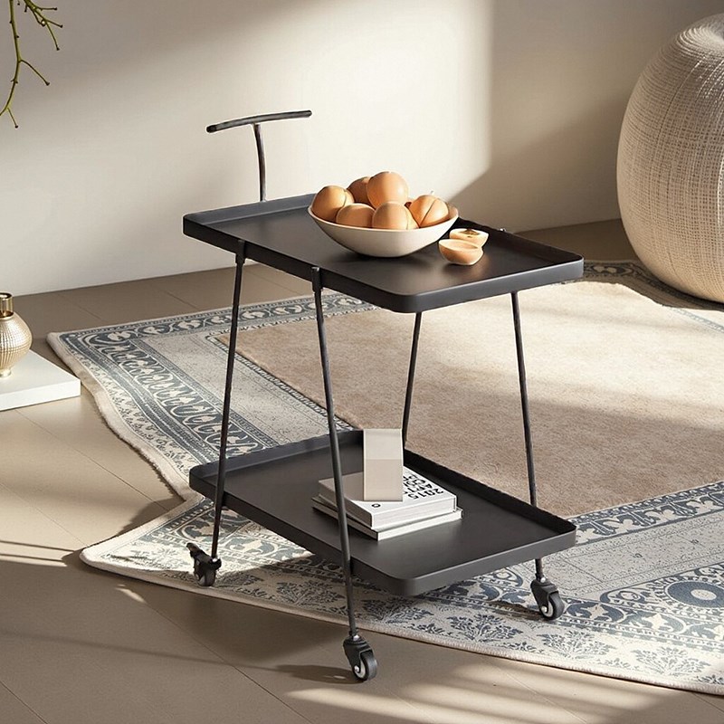 创意边几小推车置物架带轮可移动茶几桌子客厅沙发边柜床边床头柜