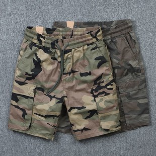 薄款 男夏季 复古水洗潮牌男士 迷彩5分裤 纯棉工装 休闲五分中裤 短裤