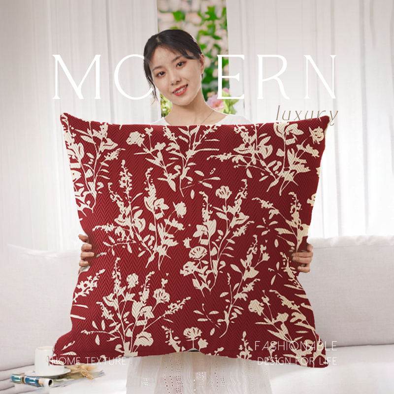 正方形红色超大抱枕客厅q床头沙发靠背垫腰靠卧室靠枕套靠垫不含