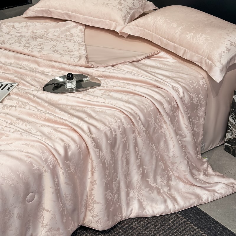 2025新款高级简奢100S莱赛尔天丝提花夏凉被四件S套凉感空调薄被
