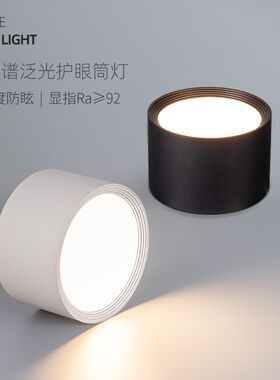 明装筒灯 圆形极简灯led吸顶式轻奢客厅卧室走廊过道灯20W30W超亮