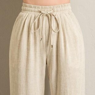 休闲哈伦女裤 子2036韩版 宽松裤 薄款 女 新款 长裤 春夏天棉麻女士裤