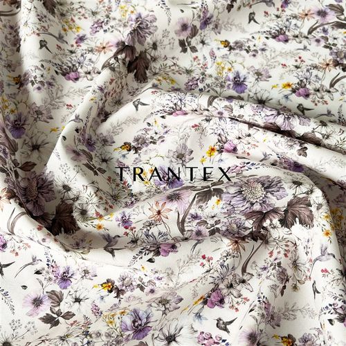 亚麻棉30%亚麻70%棉白色简约花卉连衣裙衬衣布料面料清幽白色