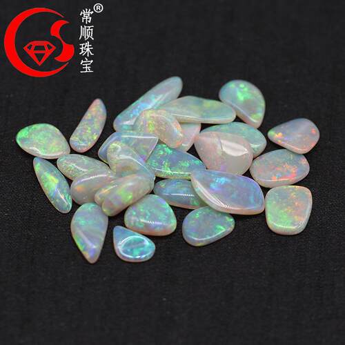 天然澳洲Opal3A级强火彩无裂纹 异形杂码工厂按图生产镶嵌配石