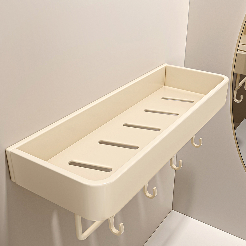 卫生间置物架洗漱台免打孔浴室壁挂洗手J间厕所墙上收纳架子奶油