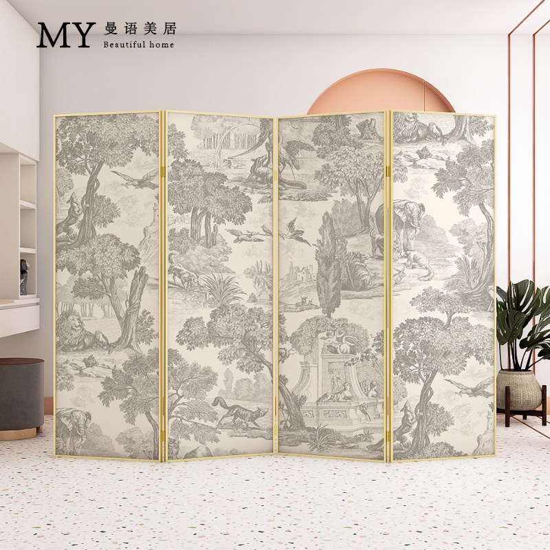 《卡农》铝合金北k欧屏风隔断简约现代折叠移动客厅遮挡时尚背景