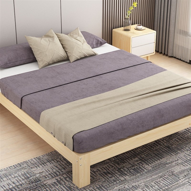 J4C全实木无床头l床架实木床榻榻米简单松木床1.5米1.8米简约民宿