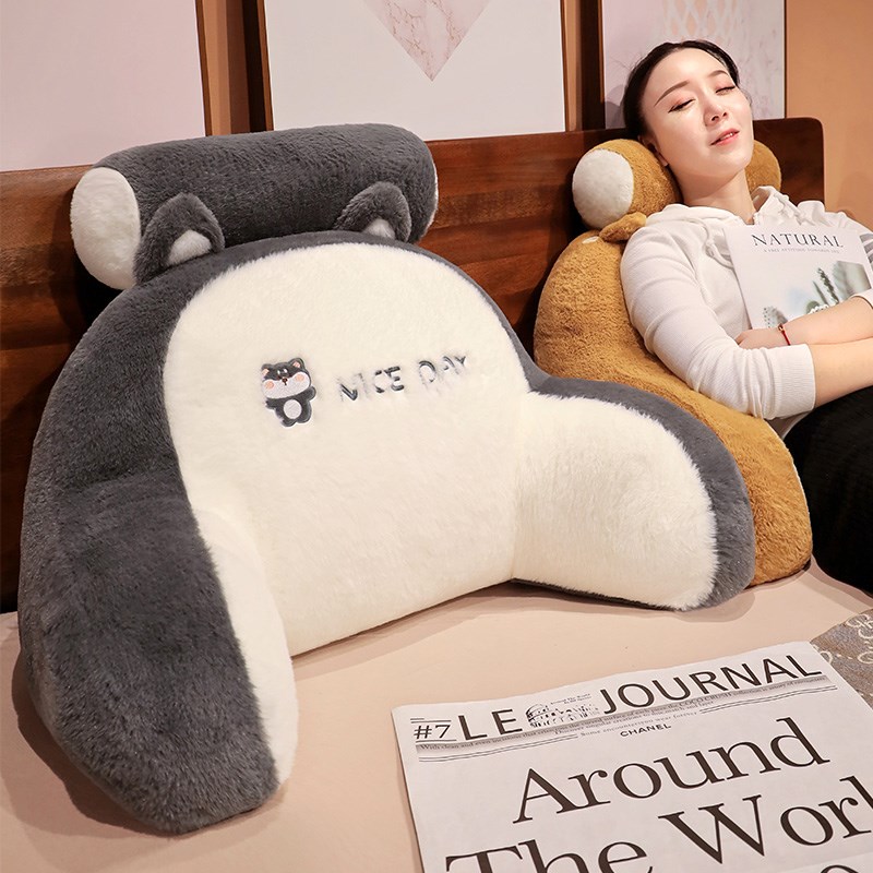 日式兔毛冬床头软包靠背靠垫靠背枕床上大靠背孕R妇靠枕榻榻米枕