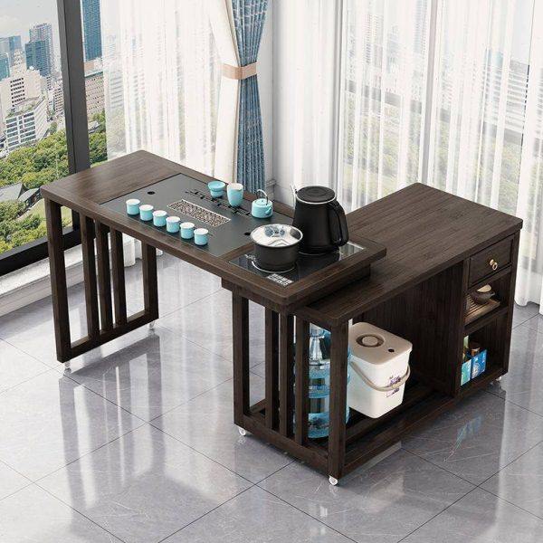 简约可移动旋转茶桌茶水柜茶台小户型阳台茶几烧水壶一体桌椅组合,商业/办公家具,茶台/茶桌,淘宝优惠券,粉丝福利购,淘宝优惠卷