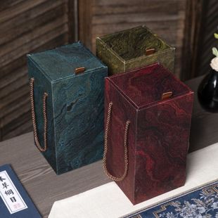 大理石纹酒盒空盒包装茅型瓶等白酒酒瓶专用高档包装盒