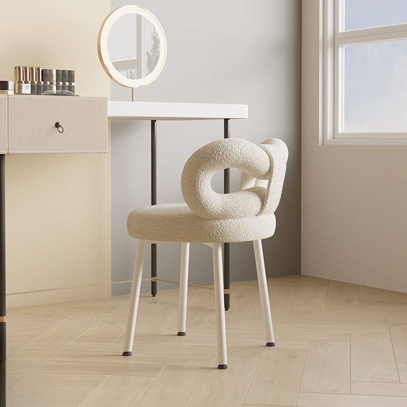 奶油风靠背椅子网红化妆椅梳妆台美甲凳子蝴蝶结化妆凳仙女蝴蝶椅