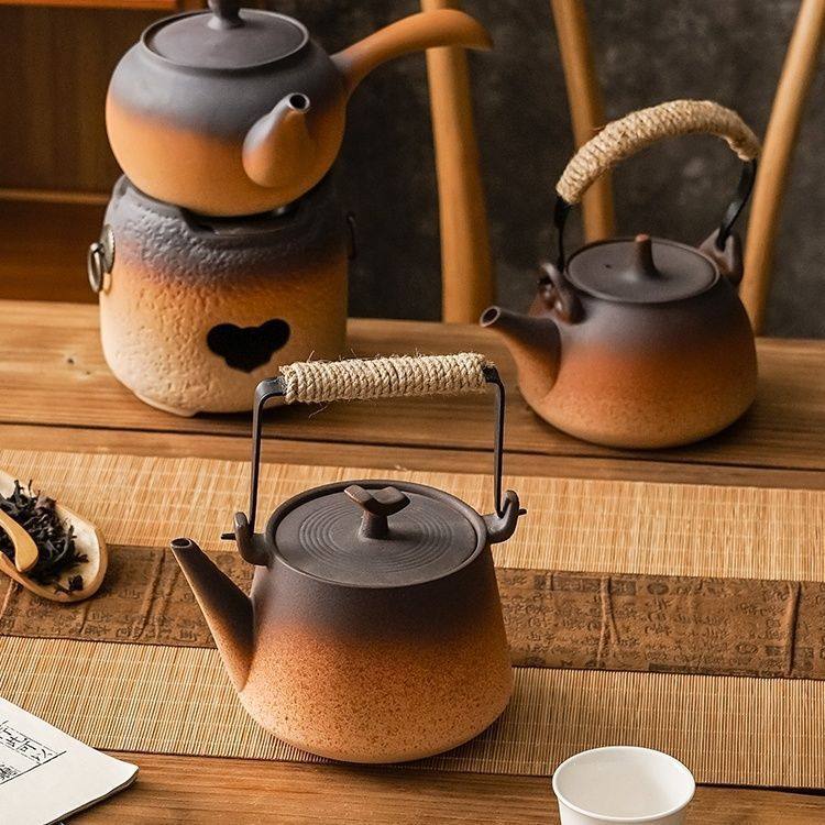 家用户外野外陶瓷酒精炉碳炉煮茶器烧水壶温茶炉茶壶套装底座双用