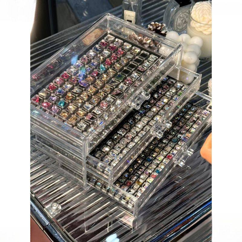 美甲钻华子钻盒抽屉别墅收纳饰品收纳盒整理美甲新款