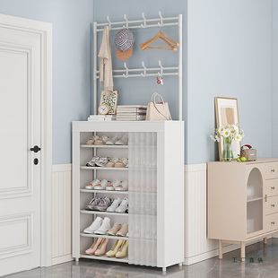 防尘鞋架多层家用落地一体式鞋帽架卧室客厅挂包架门口简易置物架