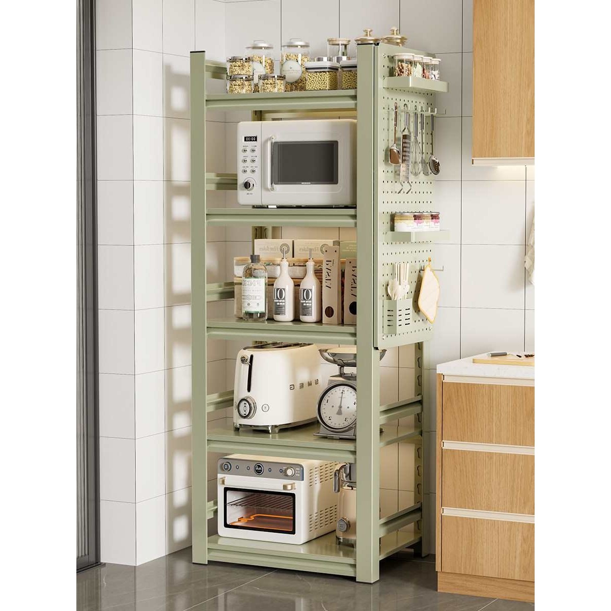 厨房置物架落地多层多功能用微波炉烤箱锅架收纳架货架橱柜架子,厨房/烹饪用具,微波炉置物架,淘宝优惠券,粉丝福利购,淘宝优惠卷