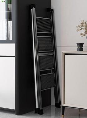 梯子人字梯家用梯子楼梯折叠梯子功能花架梯凳子TZ57四步黑