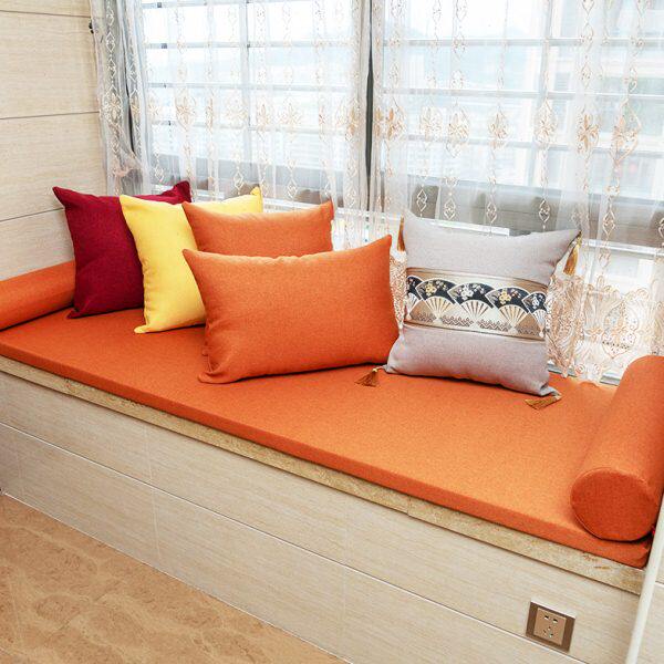 飘窗垫现代简约榻榻米卧室四季通用阳台中式亚麻台防滑定制窗