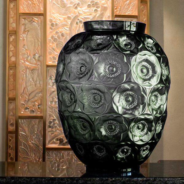 水晶玻璃花瓶北欧风店大号年五十包邮 莱丽 罐老圆形鲜花瓶干花花