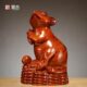 实木工艺十二生肖家居鼠客厅装 饰梨老鼠摆件木雕开业礼品红木花质