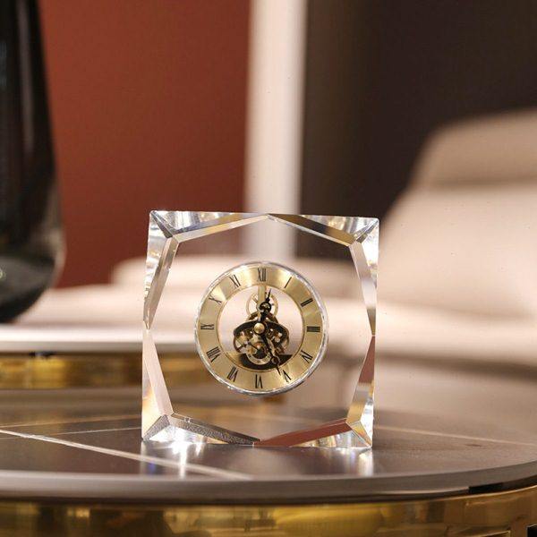 轻奢水晶座钟家用台式坐钟客厅时尚空气钟表摆件仿机械桌面摆放式,家居饰品,立钟/落地钟,淘宝优惠券,粉丝福利购,淘宝优惠卷