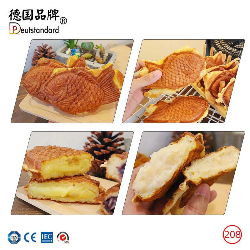 鲷鱼烧机夹馅红豆饼鱼型烧华夫饼芋泥紫薯鲷鱼烘烤华夫炉鲷鱼烧