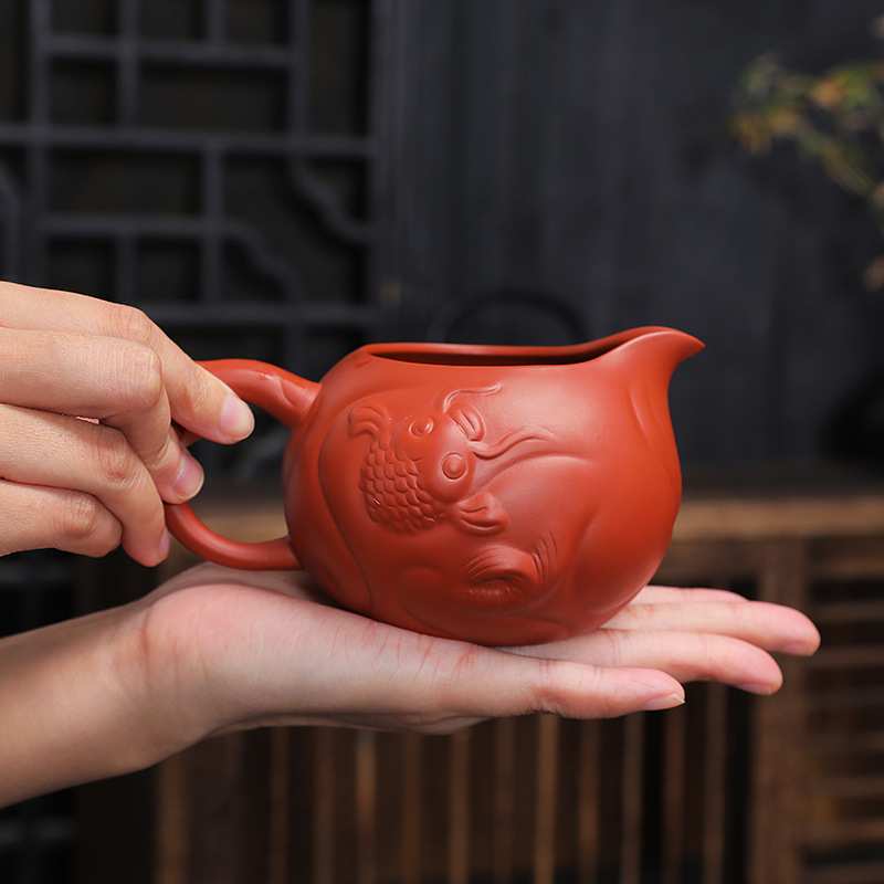 宜兴紫砂公道杯壶泡茶滤一体分茶器公杯陶瓷茶具茶漏套装茶道小号