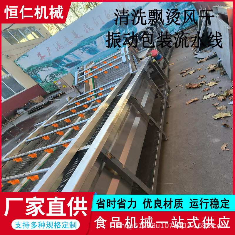 鲜辣椒清洗机厨房净菜加工流水线预制菜加工设备大姜荠菜气泡清洗