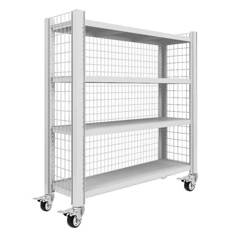 可带轮置物架物料车移动货架铁架子调节可网格储S物架仓库多层重
