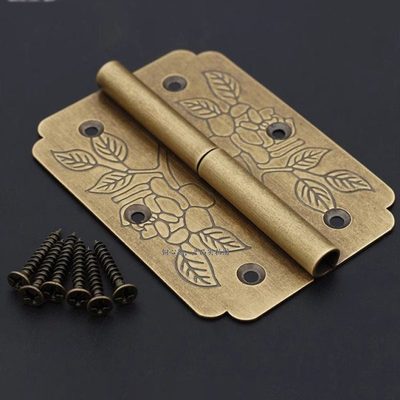 中式柜门可拆卸折叠合页平开仿古铰链黄铜合页大全门荷叶木门合页