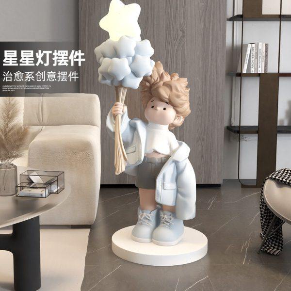 男孩公仔客厅摆件大型落地家居饰品电视柜沙发床头灯新年乔迁礼物,家居饰品,落地摆件,淘宝优惠券,粉丝福利购,淘宝优惠卷