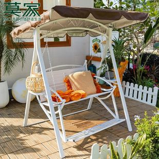 莫家户外秋千吊椅室外家用铁艺摇椅庭院阳台花园院子双人荡秋千椅