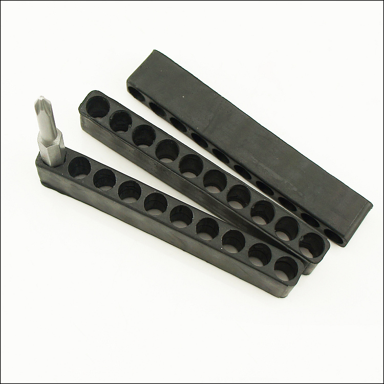 批头收纳条 批头软胶收纳卡座 起子头收纳 批头存放O 6.35mm柄10