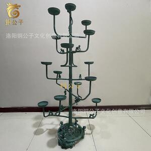 战国十五枝连盏灯复刻仿古青铜器灯具烛台青铜器摆件婚庆影视道具