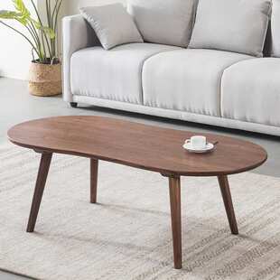 北美黑胡桃木实木双层茶几 樱桃木小户型日简约椭圆花生形茶几