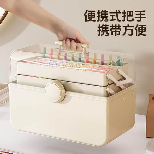 美甲工具箱大容量多层便携型全套分区收纳带锁防尘加厚储物箱