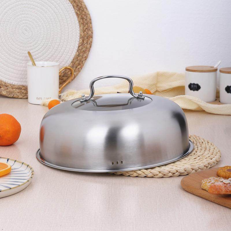 蒸锅盖子不锈钢加厚高拱圆形家用汤锅炒锅铁锅盖26CM28cm锅盖新品