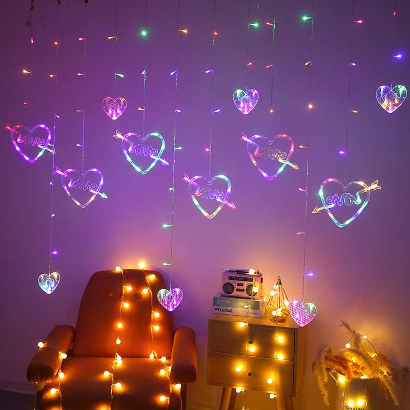 led爱心彩灯求婚浪漫惊喜love装饰灯串创意布置室内房间表白神器