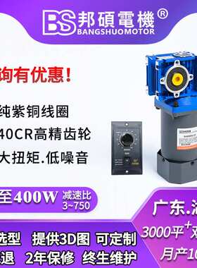 邦硕NMRV40/50蜗轮蜗杆调速电机RV30铝壳涡轮自锁转角减速电机