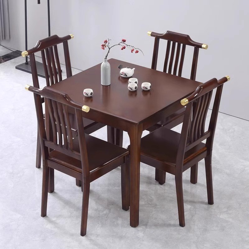 正方形全实木餐桌小户型家用现代中式小方桌休Q闲棋牌桌茶桌吃饭
