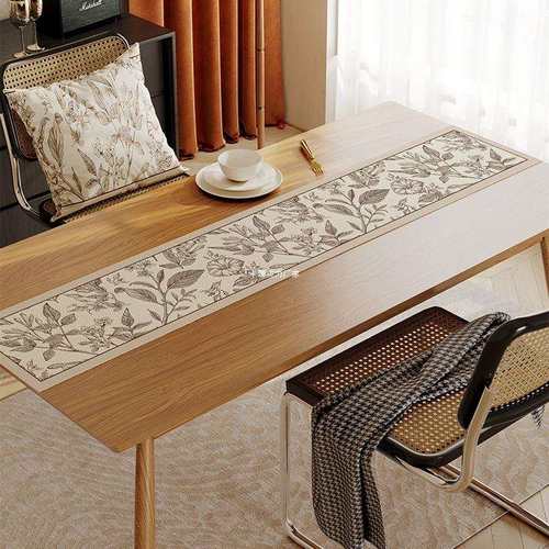 美式轻奢桌旗玄关斗柜台布电视柜盖布茶几防水防油皮革桌垫可定