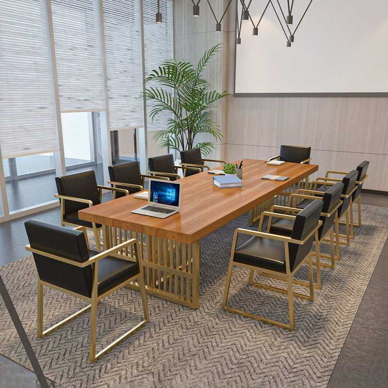 现代实木办公桌 简约长方形大型洽谈桌椅 办公室电脑职员会议桌,3C数码配件,USB灯,淘宝优惠券,粉丝福利购,淘宝优惠卷
