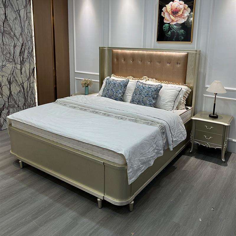 美式轻奢实木床1.8米双人床现代简约法式公主床主卧高端大气婚床